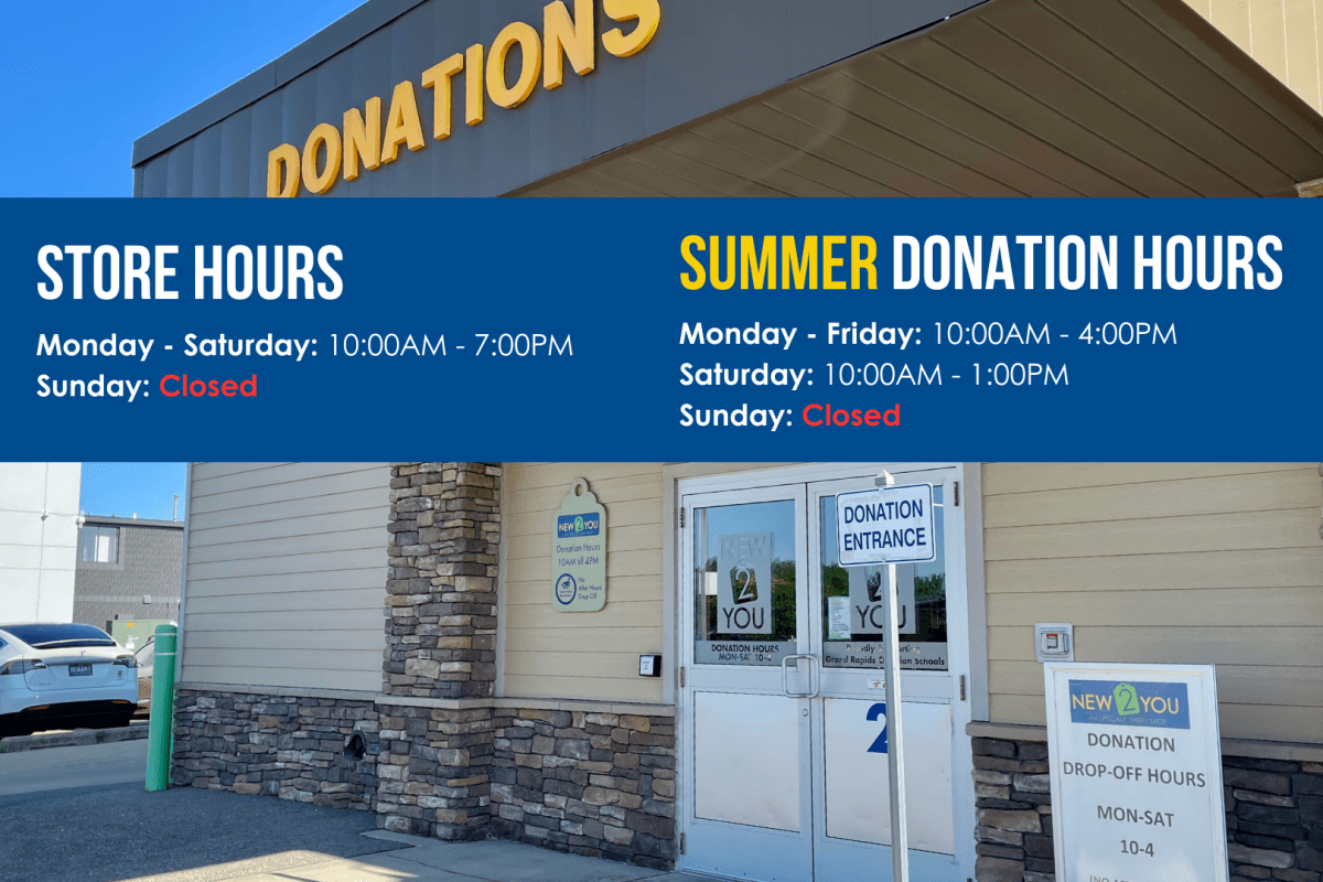 Store hours and donation hours at New 2 You in Grand Rapids