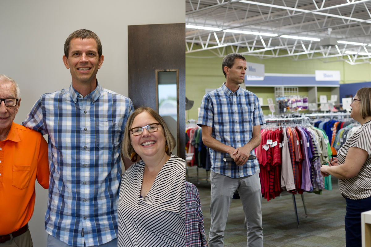 GRCS superintendent Aaron Winkle at New 2 You in Grand Rapids