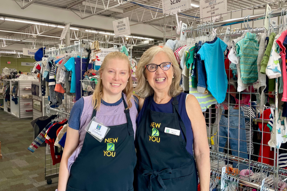 Stephanie and Mary, two volunteers at New 2 You in Grand Rapids