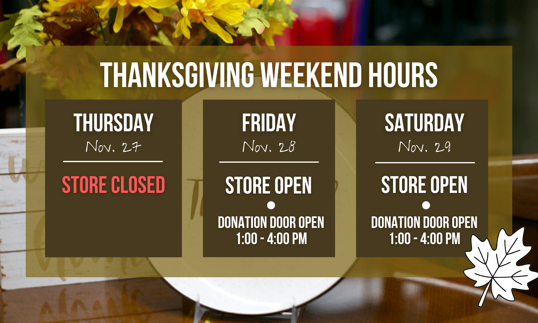 Thanksgiving Hours at New 2 You in Grand Rapids