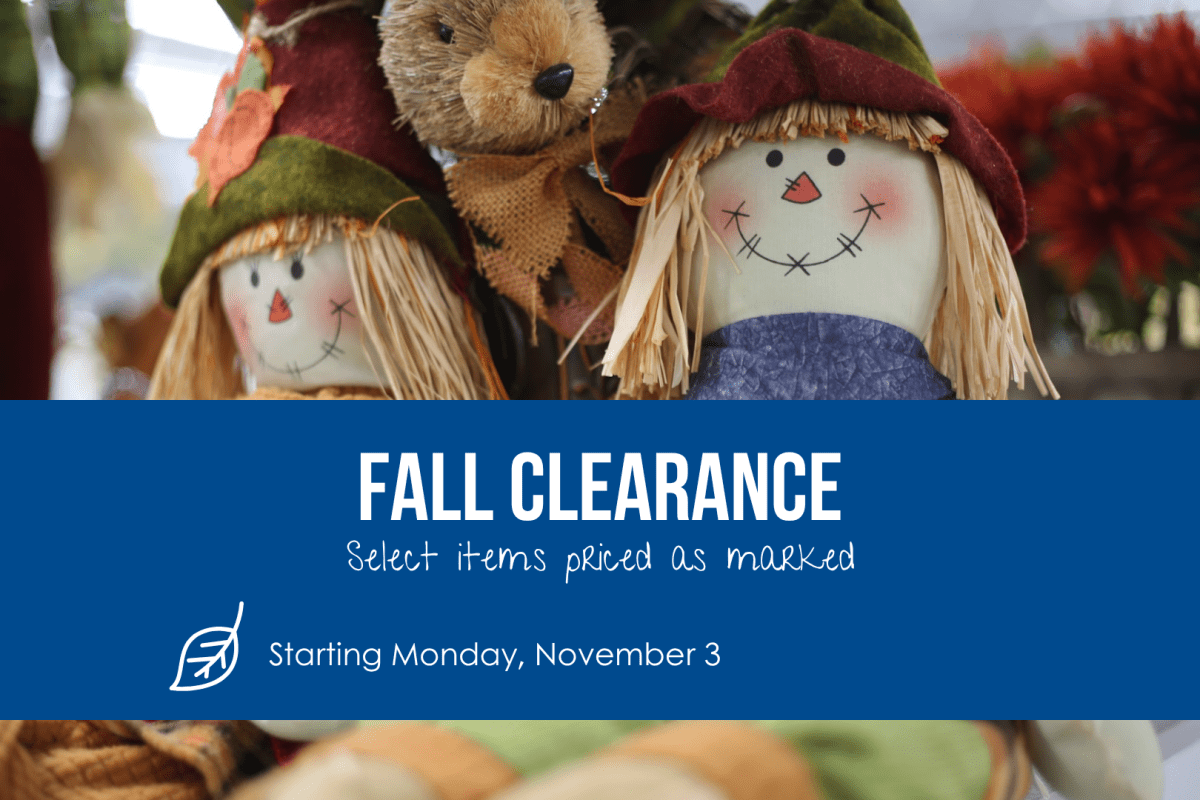 Starting November 3, fall decor is marked to clearance prices
