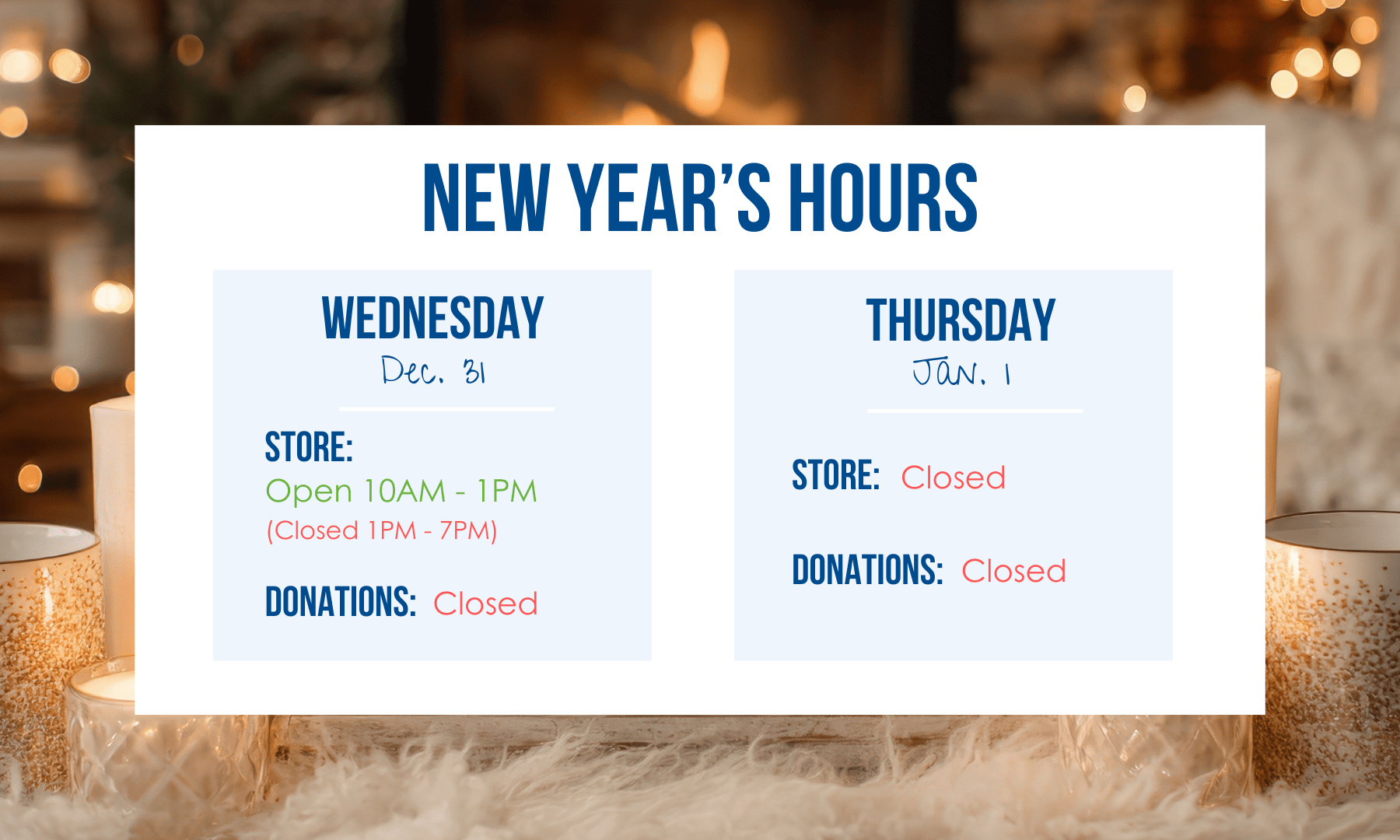 New Year's 2025 hours