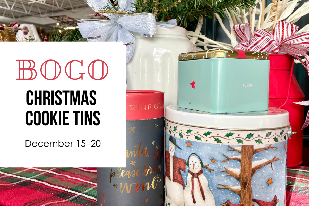 Christmas tins are buy one, get one free from December 15-20.