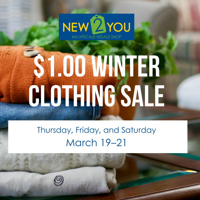 From March 19–21, all winter clothing is only $1.00!