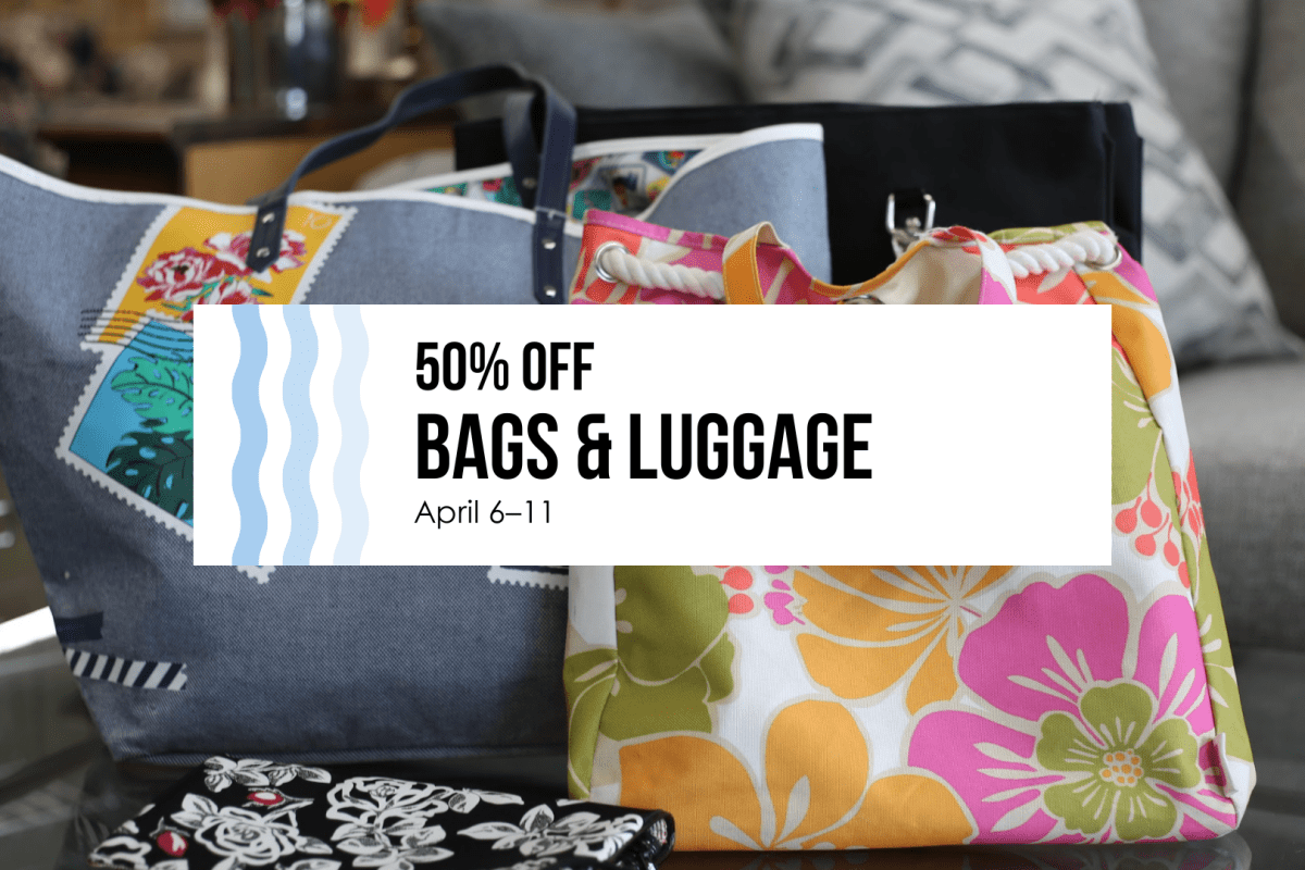 Bags & luggage are 50% off at New 2 You in Grand Rapids from April 6–11