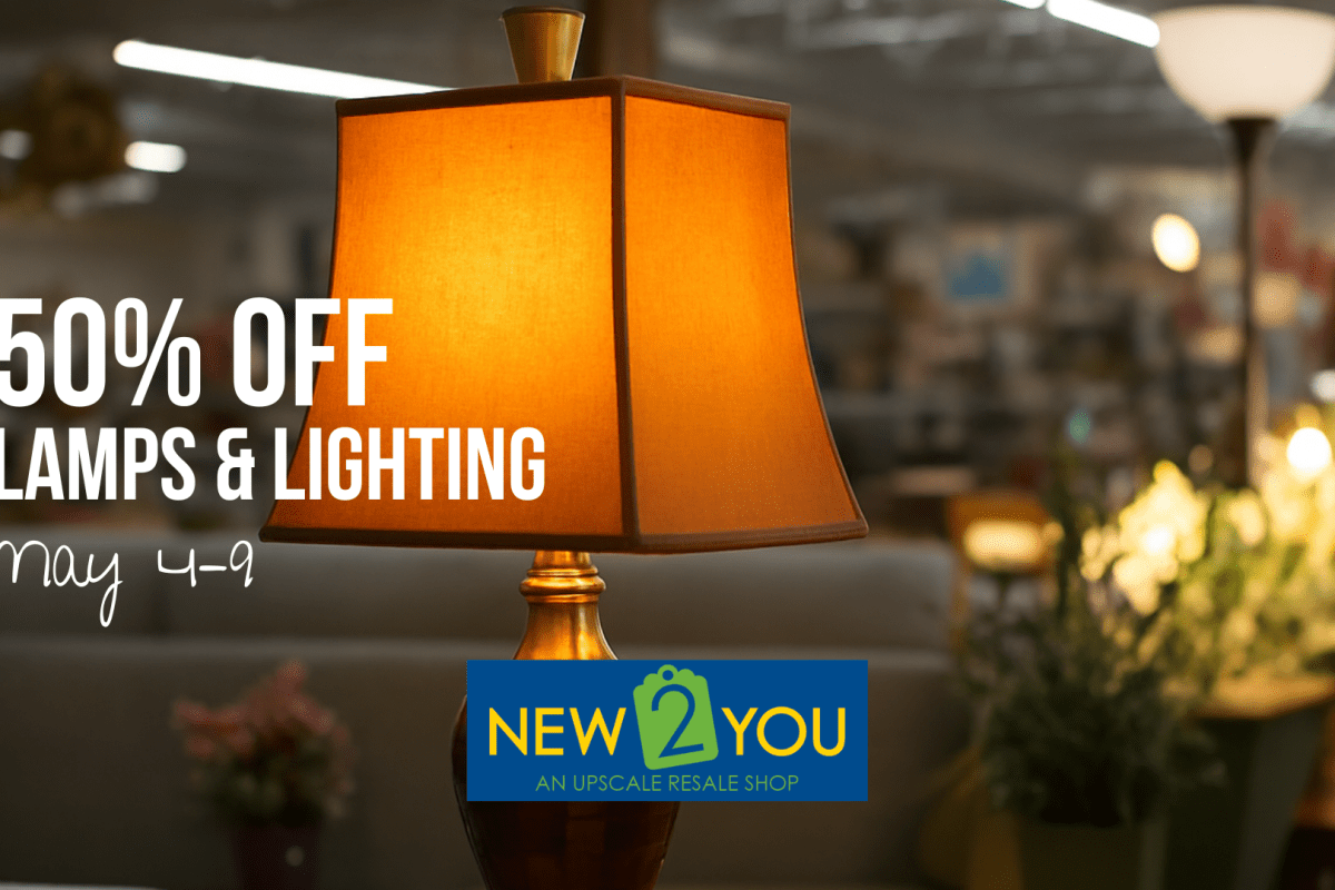 Lamps & lighting are 50% off at New 2 You from May 4–9