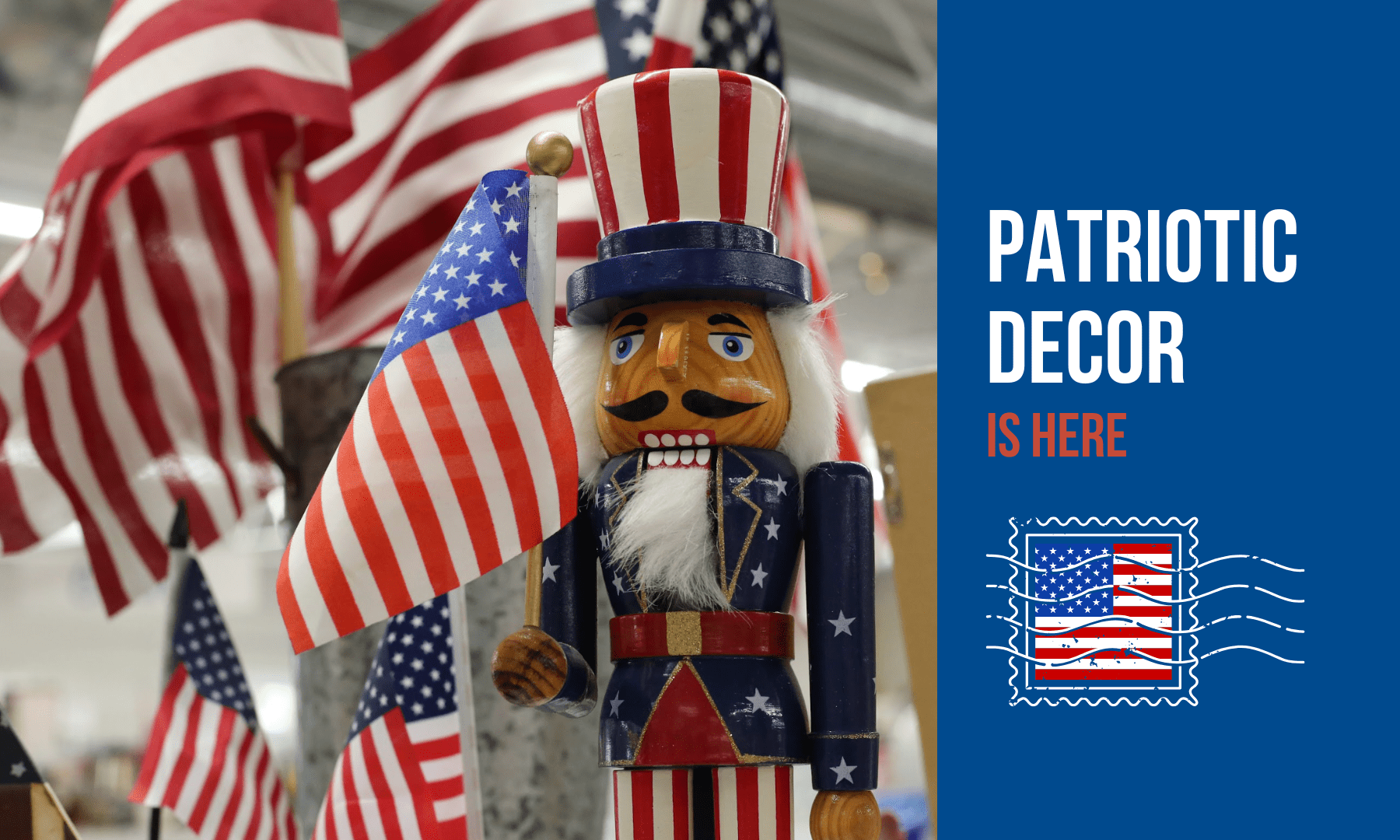 Patriotic decor is available at New 2 You in Grand Rapids