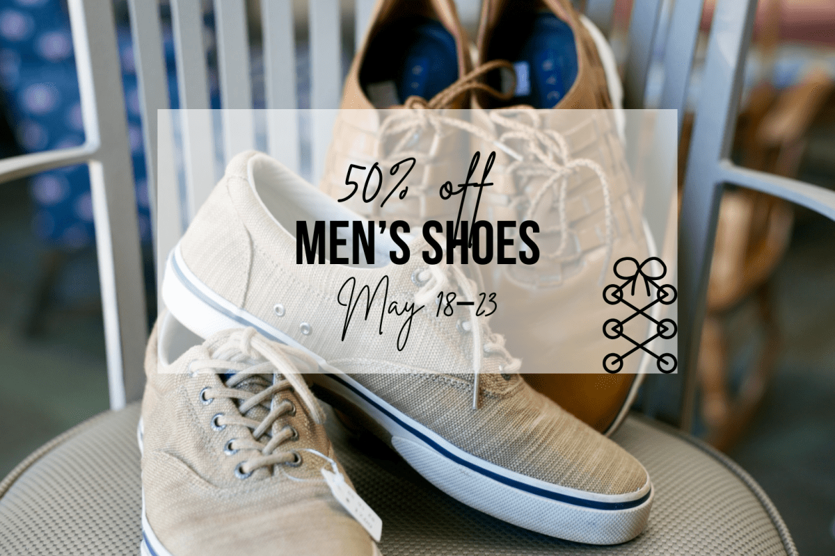 Men's shoes are 50% off at New 2 You from May 18–23