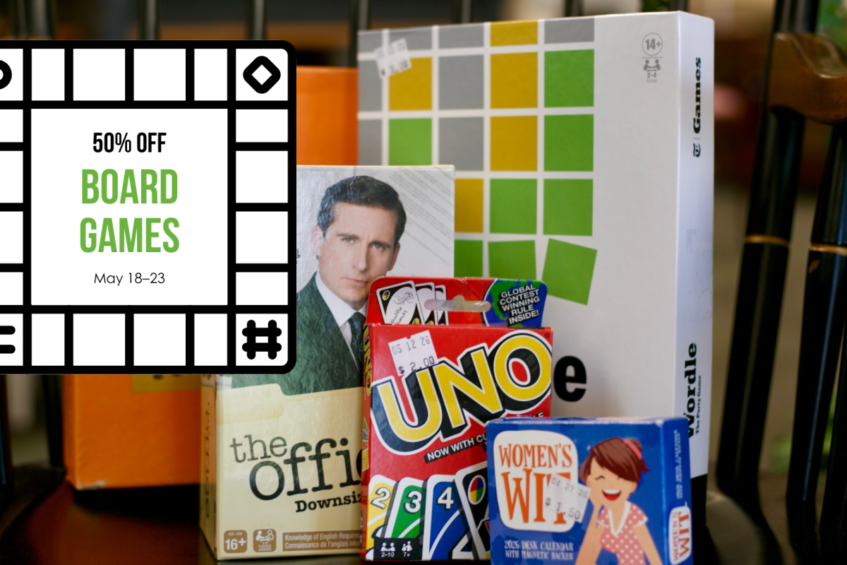 Board games are 50% off at New 2 You May 18–23