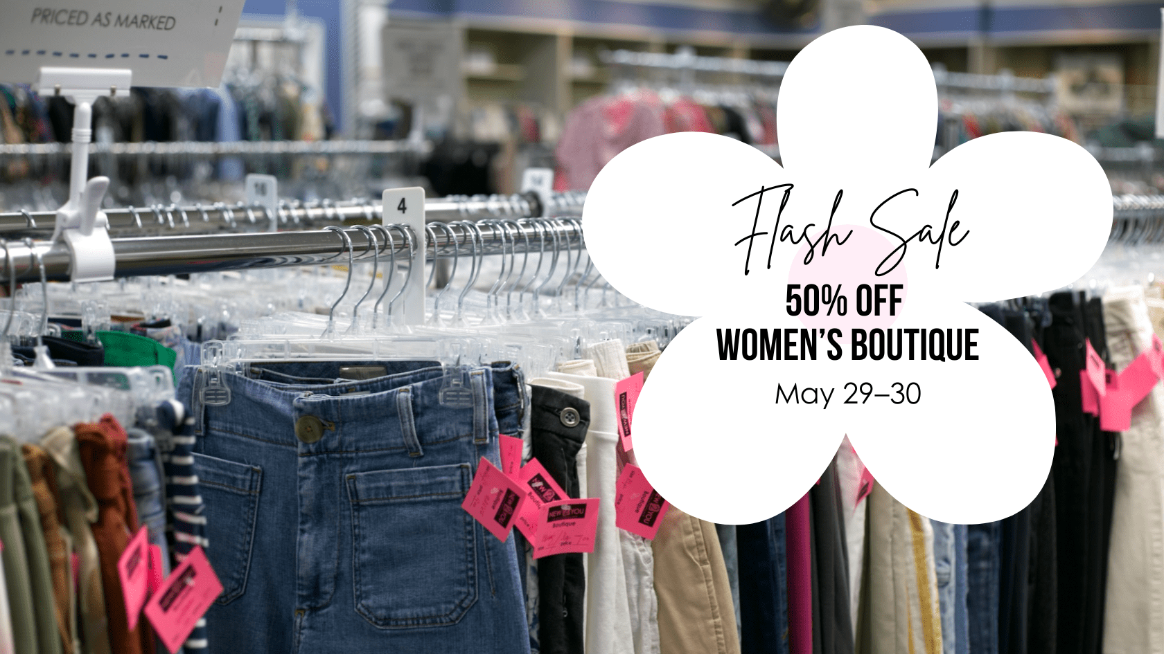 Women's boutique clothes are 50% off from May 29–30 at New 2 You in Grand Rapids
