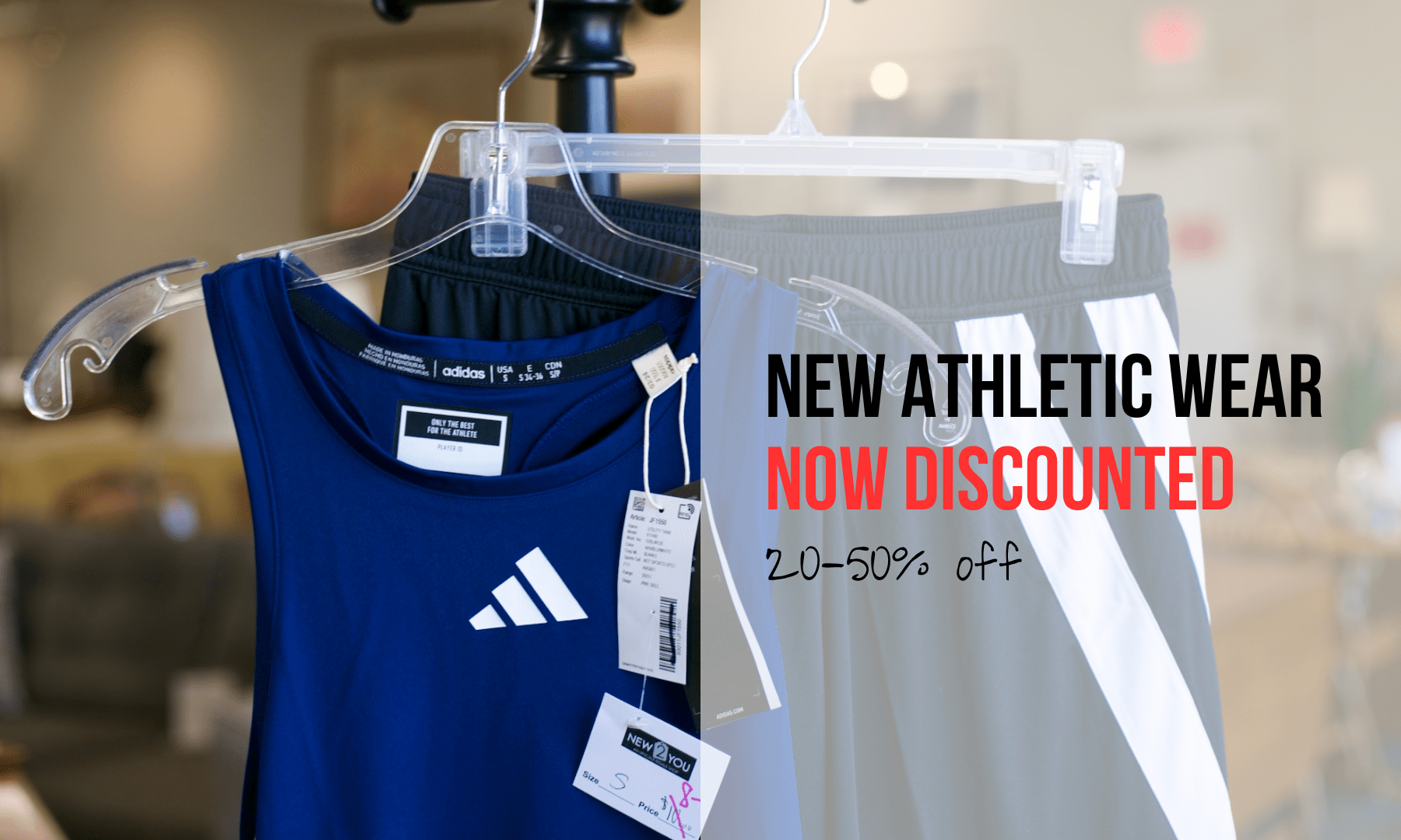 Brand new athletic wear at New 2 You is now discounted