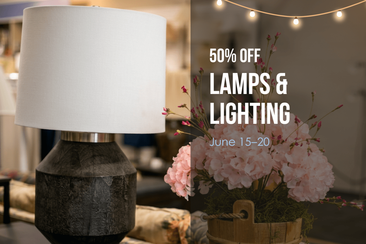 Lamps & lighting are 50% off from June 15–20