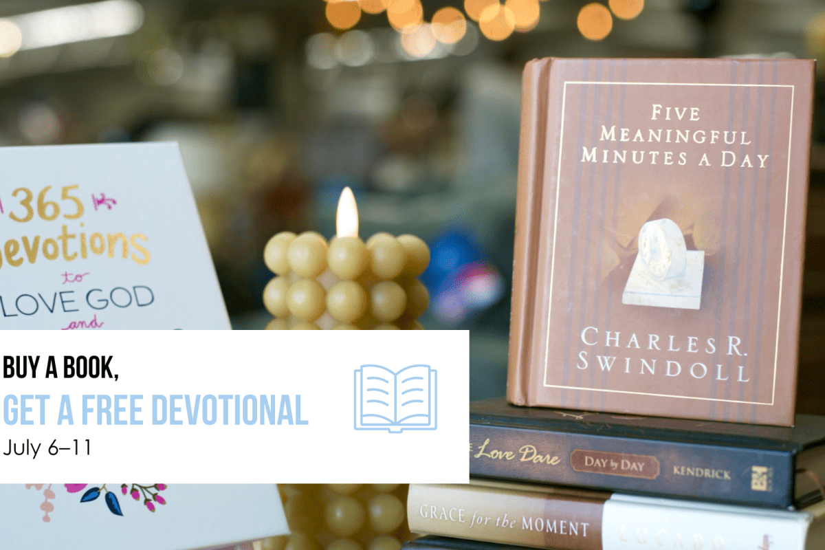 From July 6–11, if you buy one book, you get a free devotional