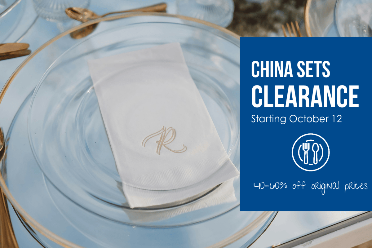 China sets are on clearance at New 2 You starting October 12